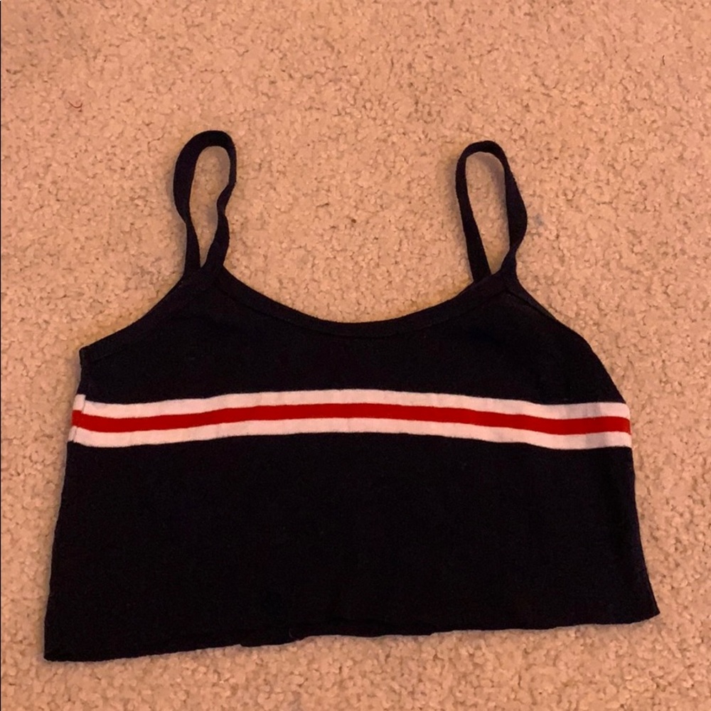 Navy Brandy Melville striped crop top